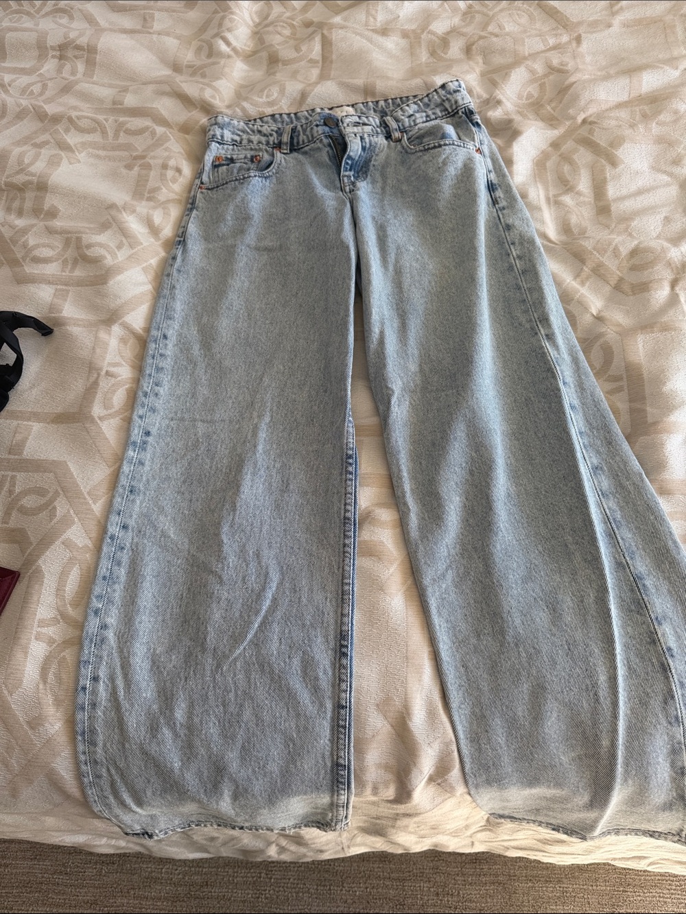 Motel Rocks Light Blue Wide-Leg Jeans
